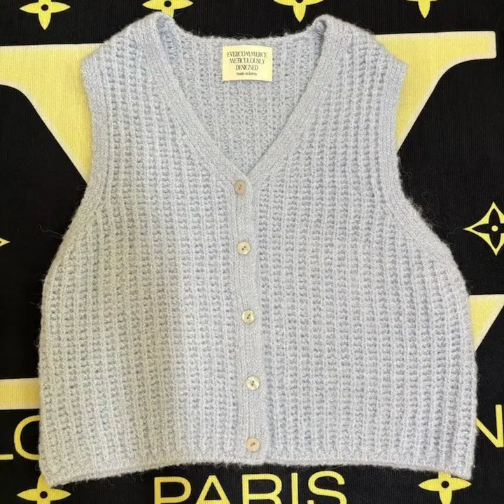 [BUNJANG] EVERCOMMERCE Knit Vest / EVERCOMMERCE 니트 조끼 블루
