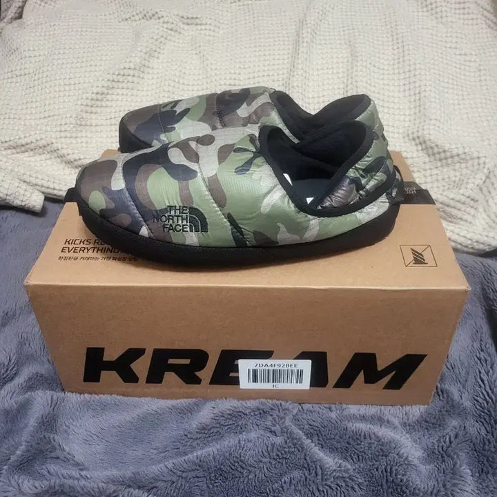 [BUNJANG] North Face Nuptse Mule Camo Khaki / (285)새상품 노스페이스  눕시 뮬 카모 카키