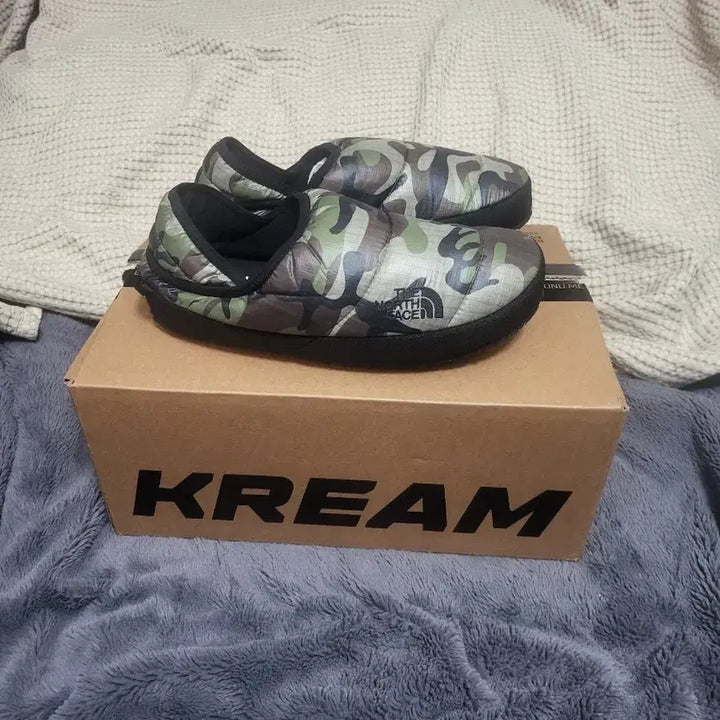 [BUNJANG] North Face Nuptse Mule Camo Khaki / (285)새상품 노스페이스  눕시 뮬 카모 카키