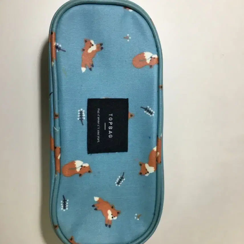 [BUNJANG] Sky Blue Fox Pencil Case / 하늘색 여우 필통
