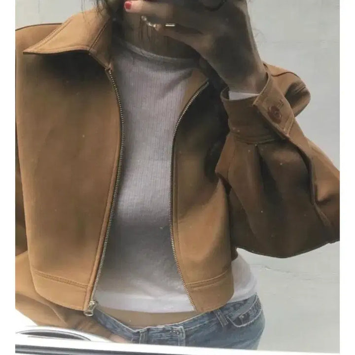 [BUNJANG] London Plat Suede Short Jacket / 런던플랏 스웨이드 숏자켓