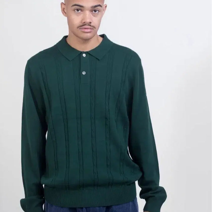 [BUNJANG] Stussy Cable Knit Polo / 스투시 케이블 니트 폴로