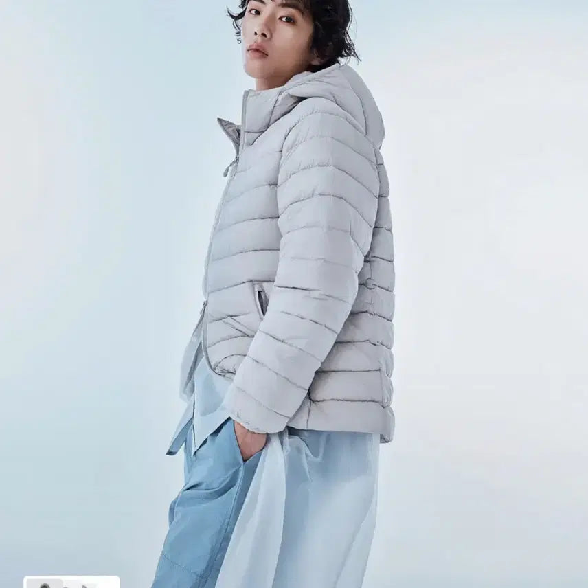 [BUNJANG] Spao 씬라이트 Lightweight Hooded Jacket Light Gray M / [새상품] 스파오 씬라이트 경량패딩 후드 재킷 라이트 그레이 m