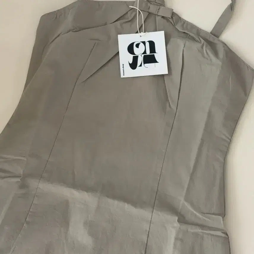 [BUNJANG] Ribbon Halterneck Mini Dress (Khaki) / const 리본 홀터넥 미니 원피스 (카키)