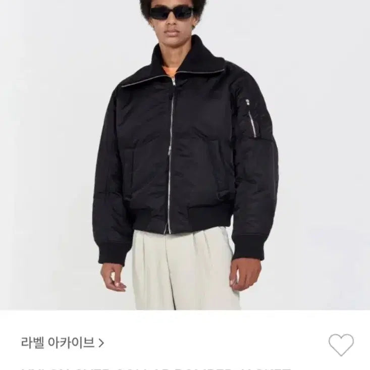 [BUNJANG] Label Archive Nylon Bomber Jacket Black (Size 2) / 라벨아카이브 나일론 봄버 점퍼 블랙(2사이즈)