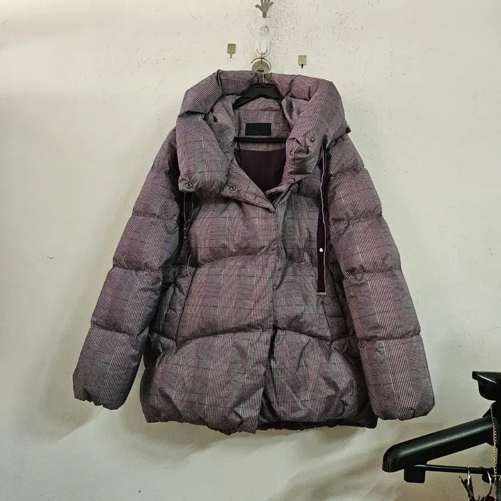 [BUNJANG] Check Pattern Padded Jumper / 체크 패턴 패딩 점퍼