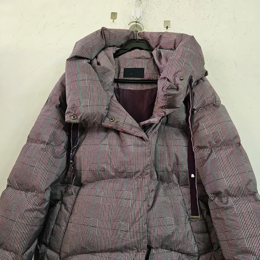 [BUNJANG] Check Pattern Padded Jumper / 체크 패턴 패딩 점퍼