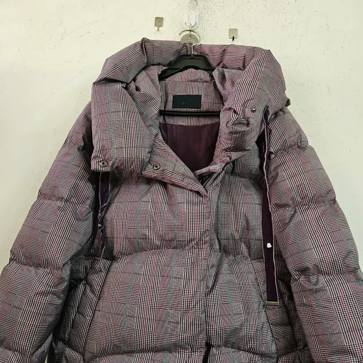 [BUNJANG] Check Pattern Padded Jumper / 체크 패턴 패딩 점퍼