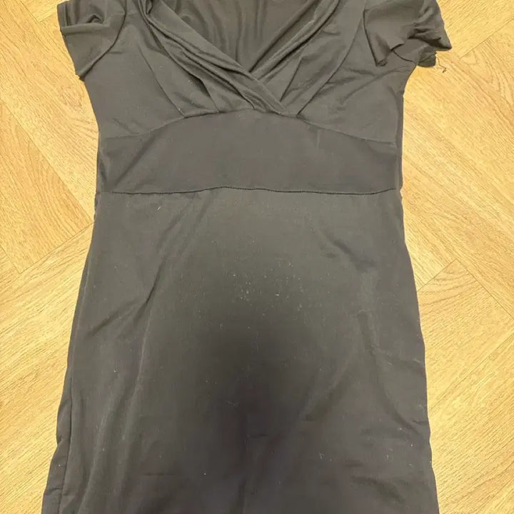 [BUNJANG] ZARA Pearl Embellished Black Sweater Dress / 후드 스웨터 니트 원피스 블랙 명품 수입 자라 진주