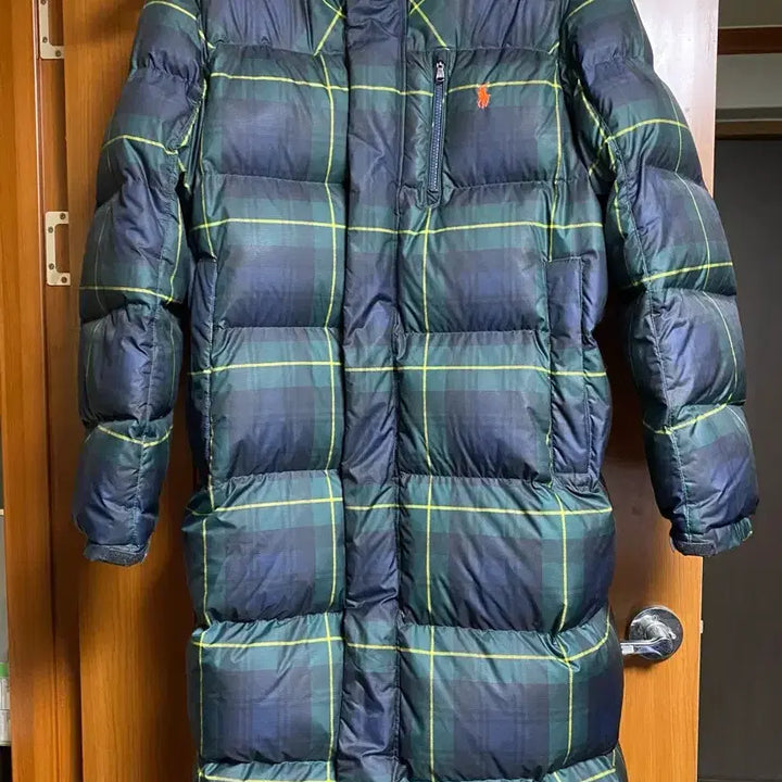[BUNJANG] Polo Ralph Lauren Tartan Check Long Down Jacket (Size L) / 폴로 랄프로렌 타탄체크 롱패딩 사이즈L