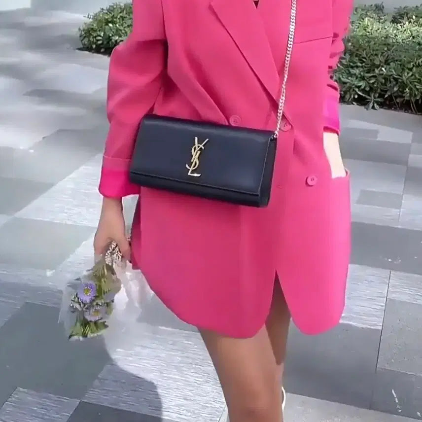 [BUNJANG] Saint Laurent Black Caviar Clutch Bag / 정품 생로랑 블랙 캐비어 은장 클러치백