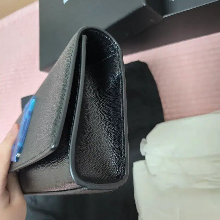 [BUNJANG] Saint Laurent Black Caviar Clutch Bag / 정품 생로랑 블랙 캐비어 은장 클러치백