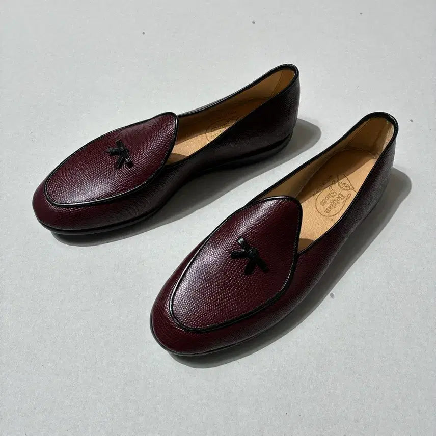 [BUNJANG] MR.CASUAL Lizard Loafer / 벨지안 슈즈 로퍼 MR.CASUAL 리자드 버건디 7.5사이즈