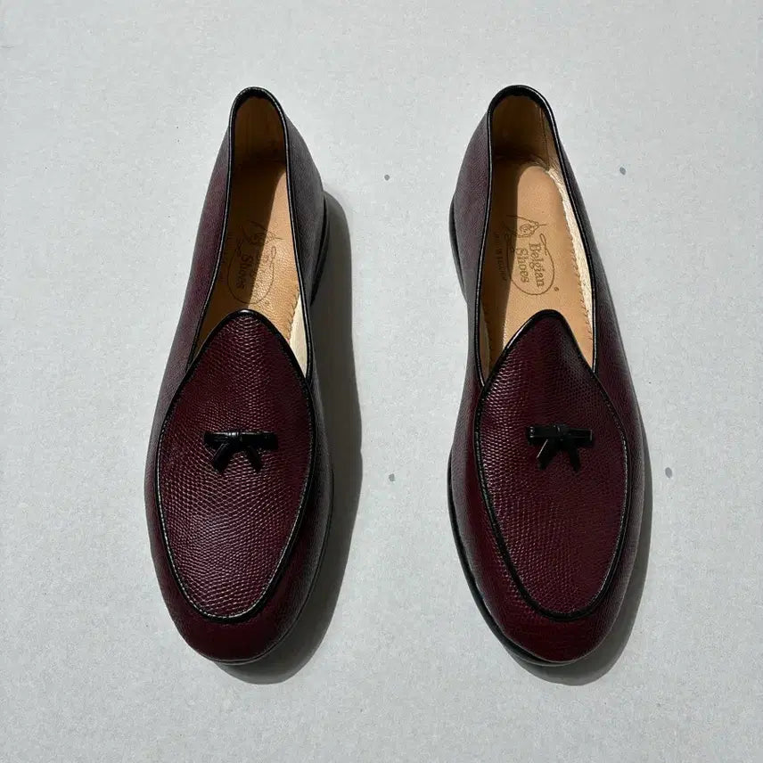 [BUNJANG] MR.CASUAL Lizard Loafer / 벨지안 슈즈 로퍼 MR.CASUAL 리자드 버건디 7.5사이즈