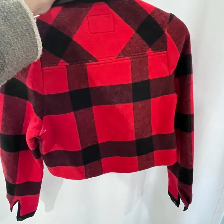 [BUNJANG] ESPRIT Red Check Crop Jacket / ESPRIT 레드 체크 크롭 자켓