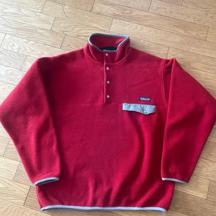 [BUNJANG] Patagonia USA Synchilla Red/Grey Fleece Anorak / 파타고니아 usa 신칠라 레드/그레이 플리스 후리스 아노락 맨투맨