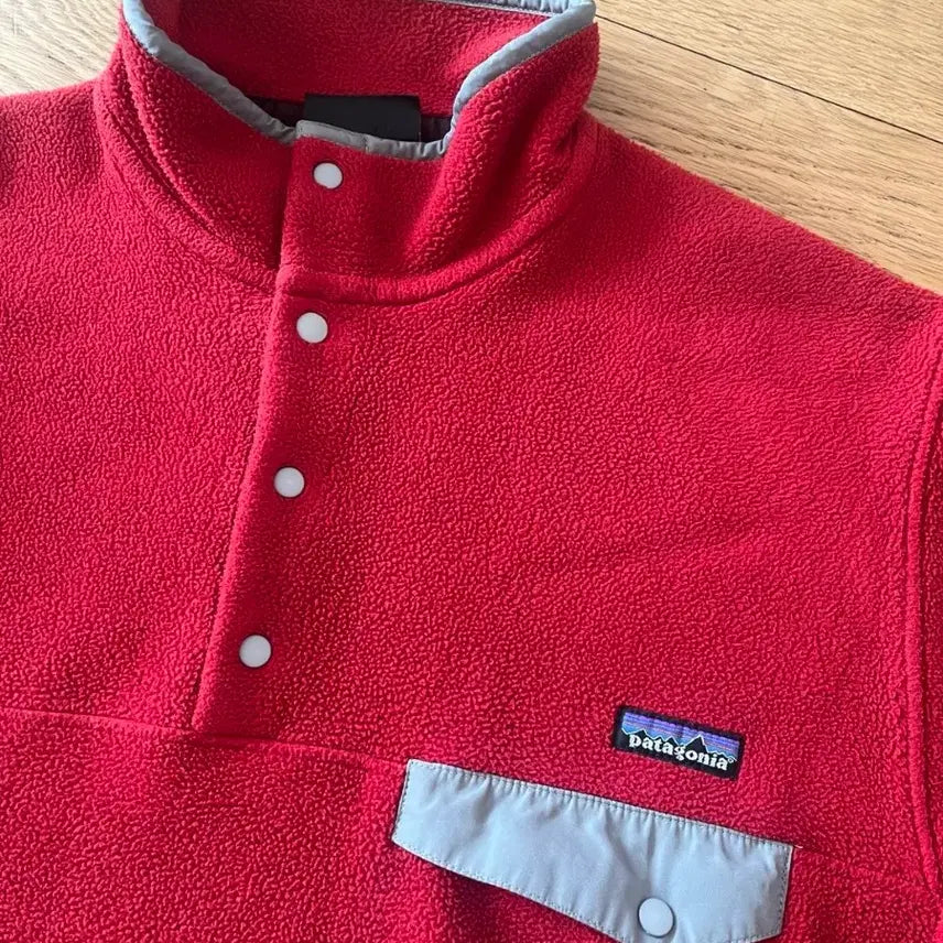 [BUNJANG] Patagonia USA Synchilla Red/Grey Fleece Anorak / 파타고니아 usa 신칠라 레드/그레이 플리스 후리스 아노락 맨투맨