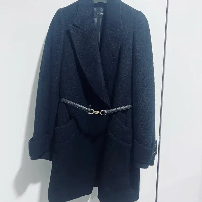 [BUNJANG] Mojo S.phine Black Wool Alpaca Winter Coat / 정품 모조에스핀  양모알파카  블랙 겨울 코트