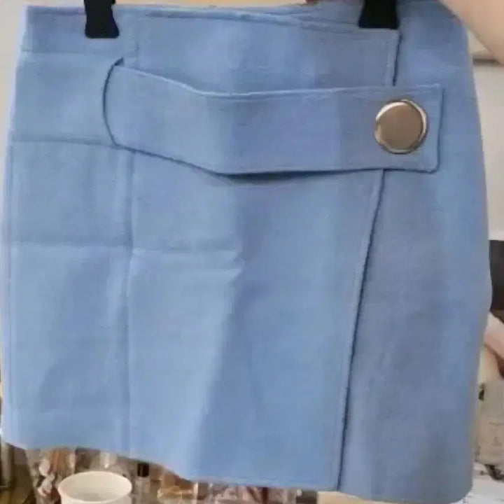 [BUNJANG] DeWL Sky Blue Wool Mini Skirt / 듀엘 169>49 최상급 스카이블루 하늘색 모직미니스커트 44반55