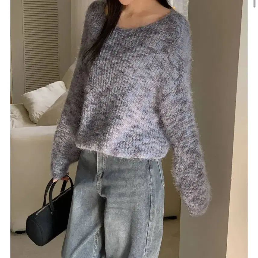 [BUNJANG] Zigzag Angora Knit Sweater / 지그재그 자체제작 앙고라 니트