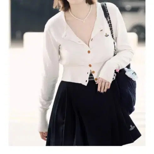 [BUNJANG] Vivienne Westwood Cropped Cardigan (Frill Version) / [새상품] 비비안웨스트우드 크롭 가디건(프릴버전)