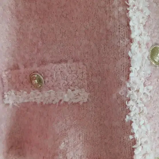 [BUNJANG] Roem Pink Tweed Knit Cardigan / 로엠 핑크 트위드 니트가디건 미착용