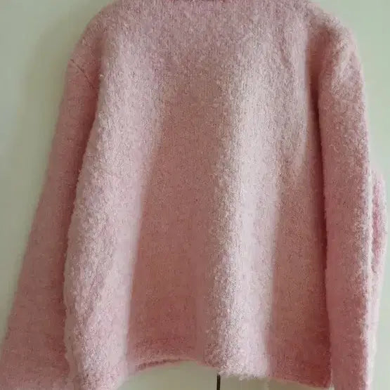 [BUNJANG] Roem Pink Tweed Knit Cardigan / 로엠 핑크 트위드 니트가디건 미착용