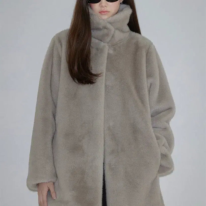 [BUNJANG] ODS Eco Fur Half Coat / ODS 에코 퍼 하프 코트