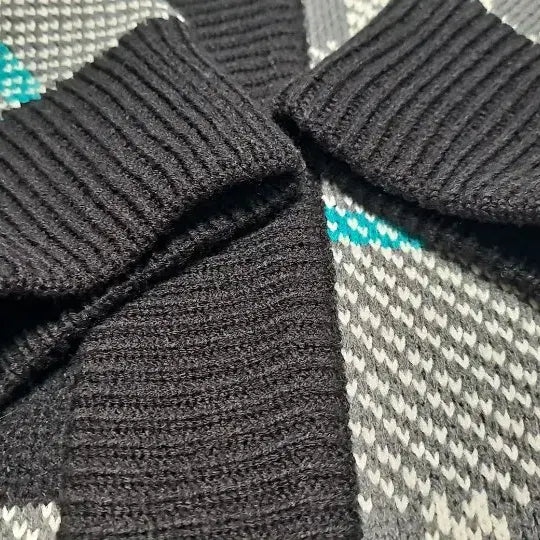 [BUNJANG] Wave Check Pattern Oversized Cardigan / 남성WAVE 체크 패턴 오버핏가디건 XL사이즈(105)