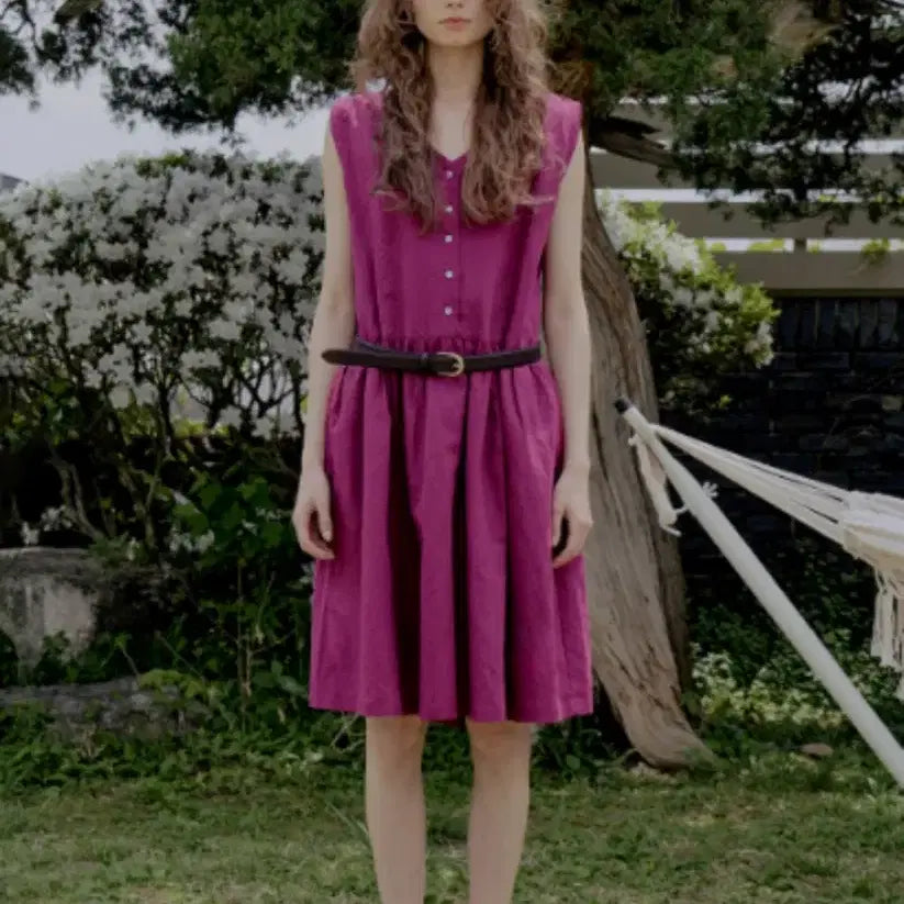 [BUNJANG] Without Summer Olive V-neck One-piece / 위드아웃썸머 원피스 Olive v-neck onepiece_plum