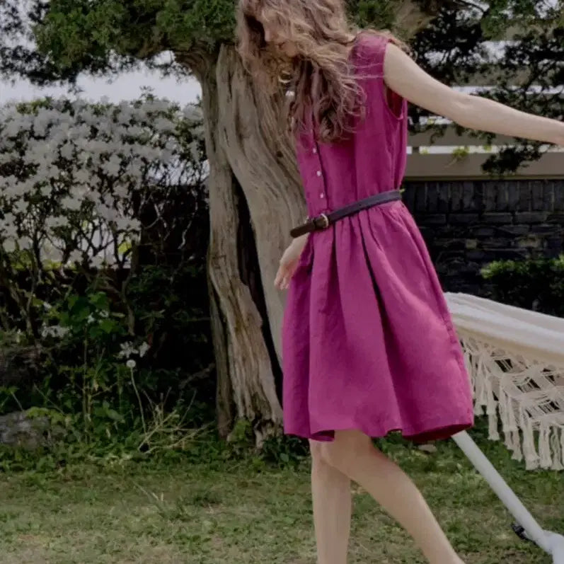 [BUNJANG] Without Summer Olive V-neck One-piece / 위드아웃썸머 원피스 Olive v-neck onepiece_plum