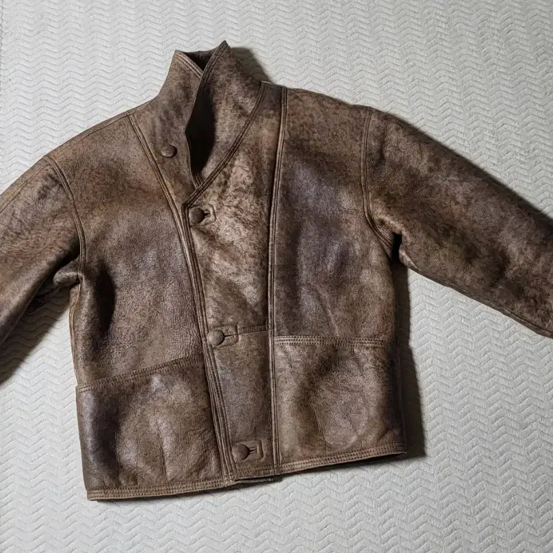 [BUNJANG] Del Formo Sheepskin Shearling Mouton Jacket Brown / 델포르모 양모피 양털 무스탕 자켓 브라운