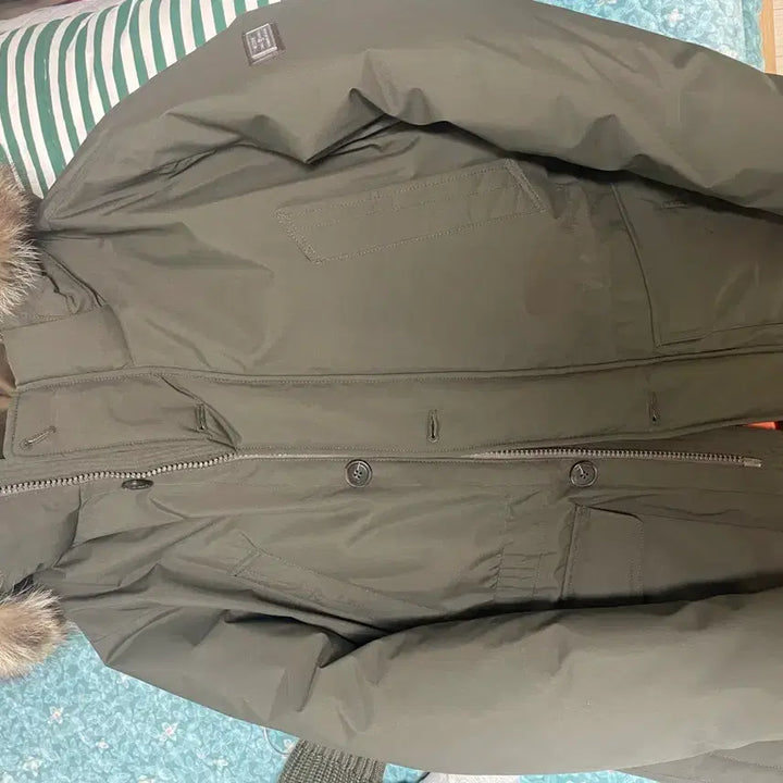 [BUNJANG] OLZEN New Terra Classic Hooded Fur Down Jacket (105/Khaki) / 올젠 뉴테라 클래식 후드퍼 다운 팔아요 (105/카키)