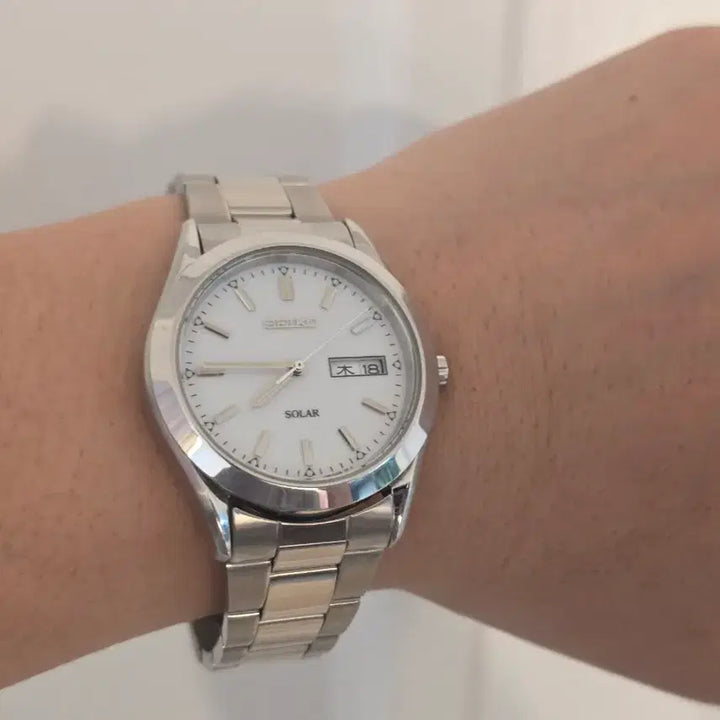 [BUNJANG] Seiko Solar White Face Quartz Watch / 세이코 솔라 화이트페이스 쿼츠 시계