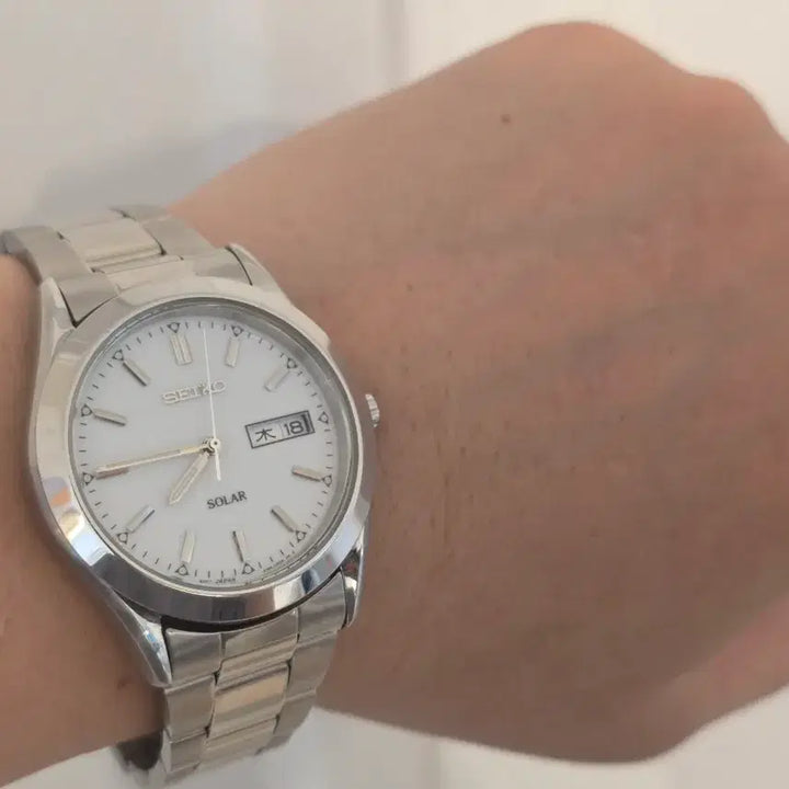 [BUNJANG] Seiko Solar White Face Quartz Watch / 세이코 솔라 화이트페이스 쿼츠 시계