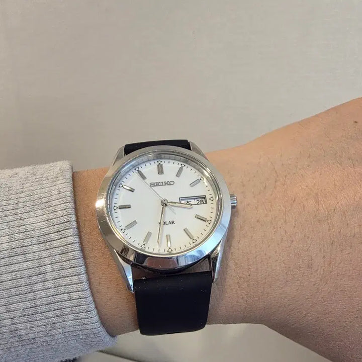 [BUNJANG] Seiko Solar White Face Quartz Watch / 세이코 솔라 화이트페이스 쿼츠 시계