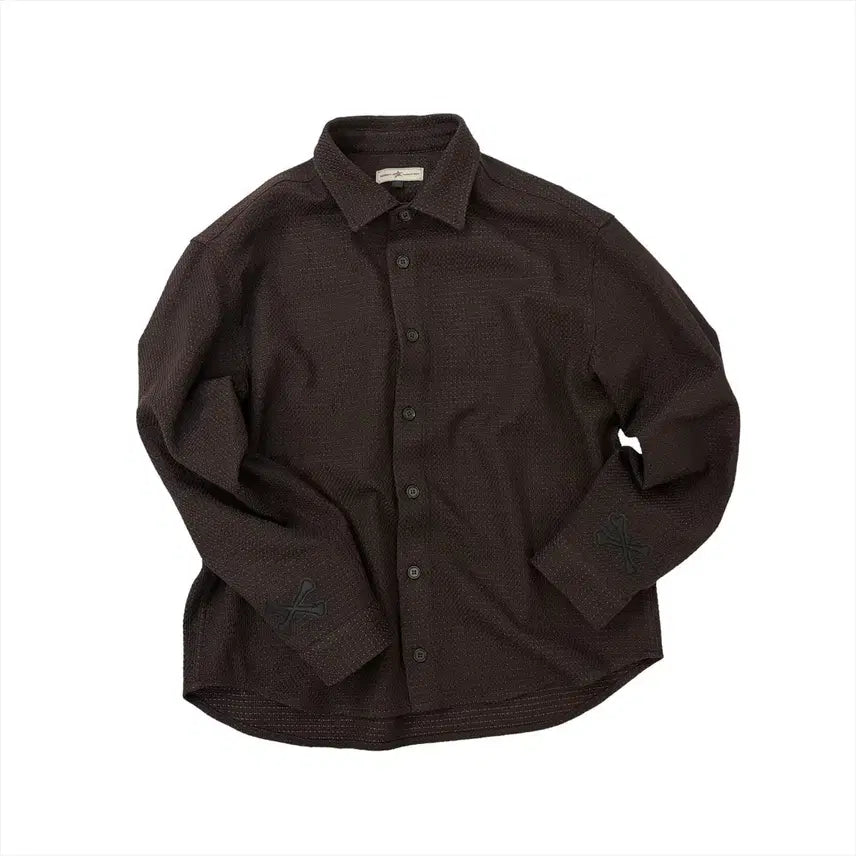 [BUNJANG] Aoiro Japanese Wool Shirt, Kogetcha Brown / 1 2 아오이로 본 패치 재패니즈 울 셔츠 코게차 브라운