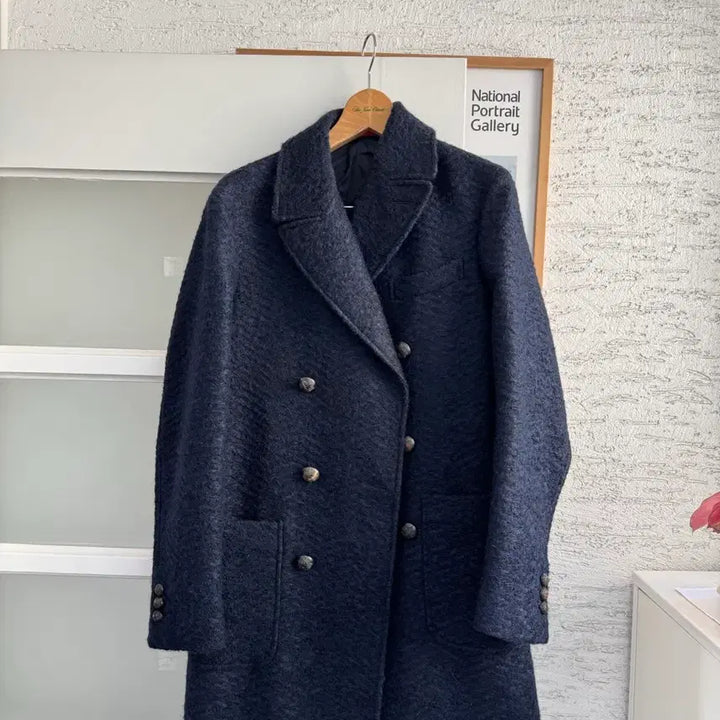 [SOLD OUT] [Lansmere] 란스미어 헤링본 더블 코트 네이비 048
