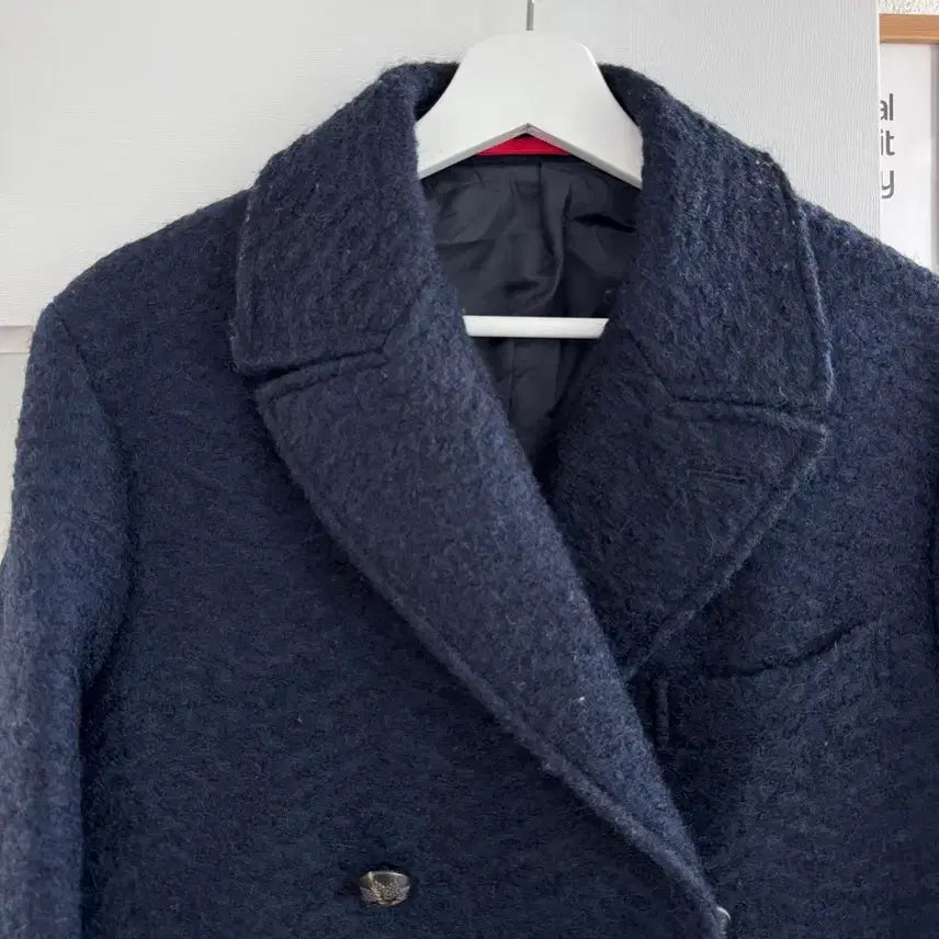 [SOLD OUT] [Lansmere] 란스미어 헤링본 더블 코트 네이비 048