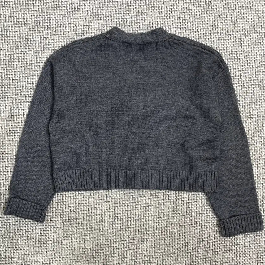 [BUNJANG] Valentino Flower Short Gray Cardigan / [여성상의] 발렌티노 플라워 숏 그레이 가디건