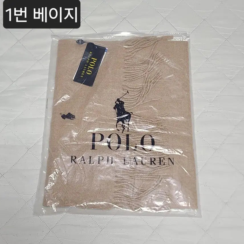 [BUNJANG] Polo Ralph Lauren Scarf Beige/Black/Gray / (새제품) 폴로 랄프로렌 머플러 베이지 /검정 /회색