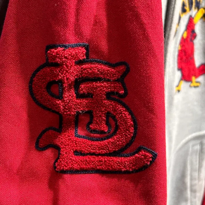 [BUNJANG] MLB St. Louis Cardinals Varsity Jacket / M MLB 세인트루이스 카디널스 레드 배색 바시티 자켓