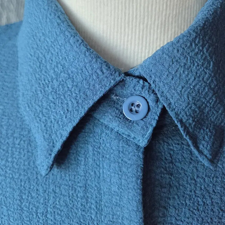 [BUNJANG] Turquoise Long Sleeve Shirt / 청록색 셔츠 롱 남방 긴팔