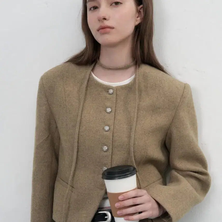 [BUNJANG] General Idea Tie Jacket Beige S / 제너럴아이디어 자켓 타이자켓 베이지 s