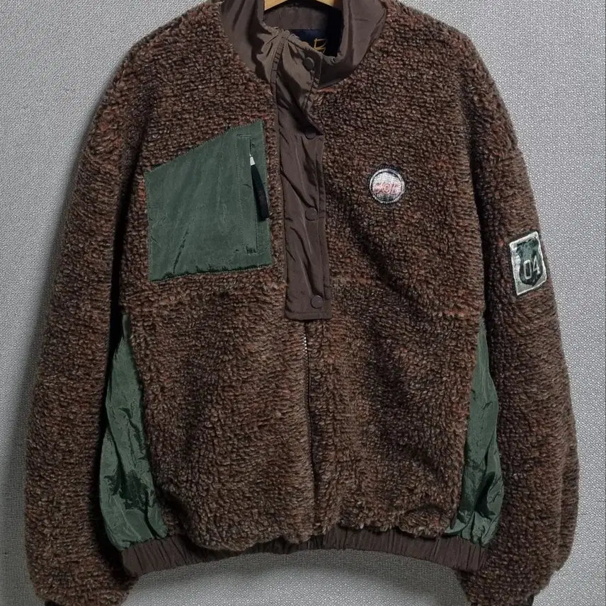 [BUNJANG] BOB Brown Multicolor Fleece Jacket / S ) BOB 브라운 멀티컬러 후리스 플리스
