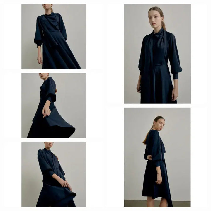 [BUNJANG] Blanchoux 3-Way Dress Deep Navy Gold Beige S / 블랑쇼 3way 원피스 딥네이비 골드베이지 s