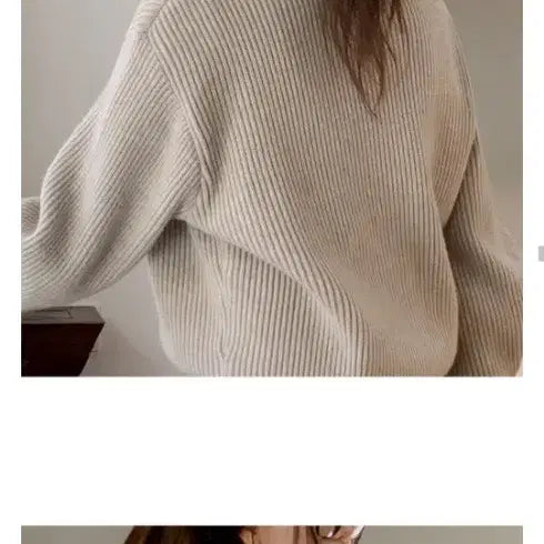 [BUNJANG] Edmore Knit Zip-Up Cardigan Oatmeal / 에드모어 니트 집업 가디건 오트밀