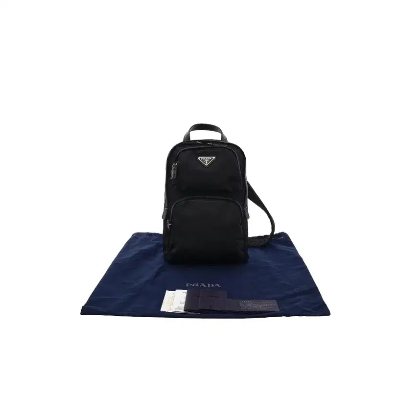 [BUNJANG] Prada Re-Nylon & Saffiano Backpack Black / 프라다 리나일론 & 사피아노 백팩 블랙
