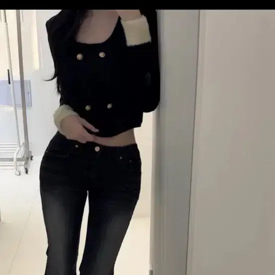 [BUNJANG] Glitter Twinkle Crop Cardigan / 소매퍼 글리터 트윙클 가디건 크롭 연말