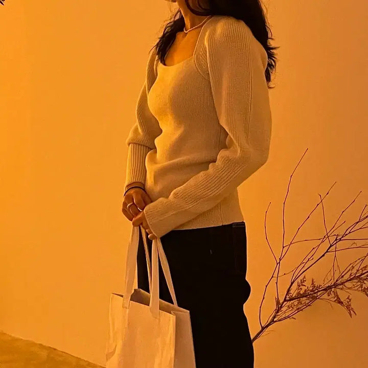 [BUNJANG] COS Puff Sleeve Knitted Top / 코스 cos 퍼프 슬리브 니티드 탑